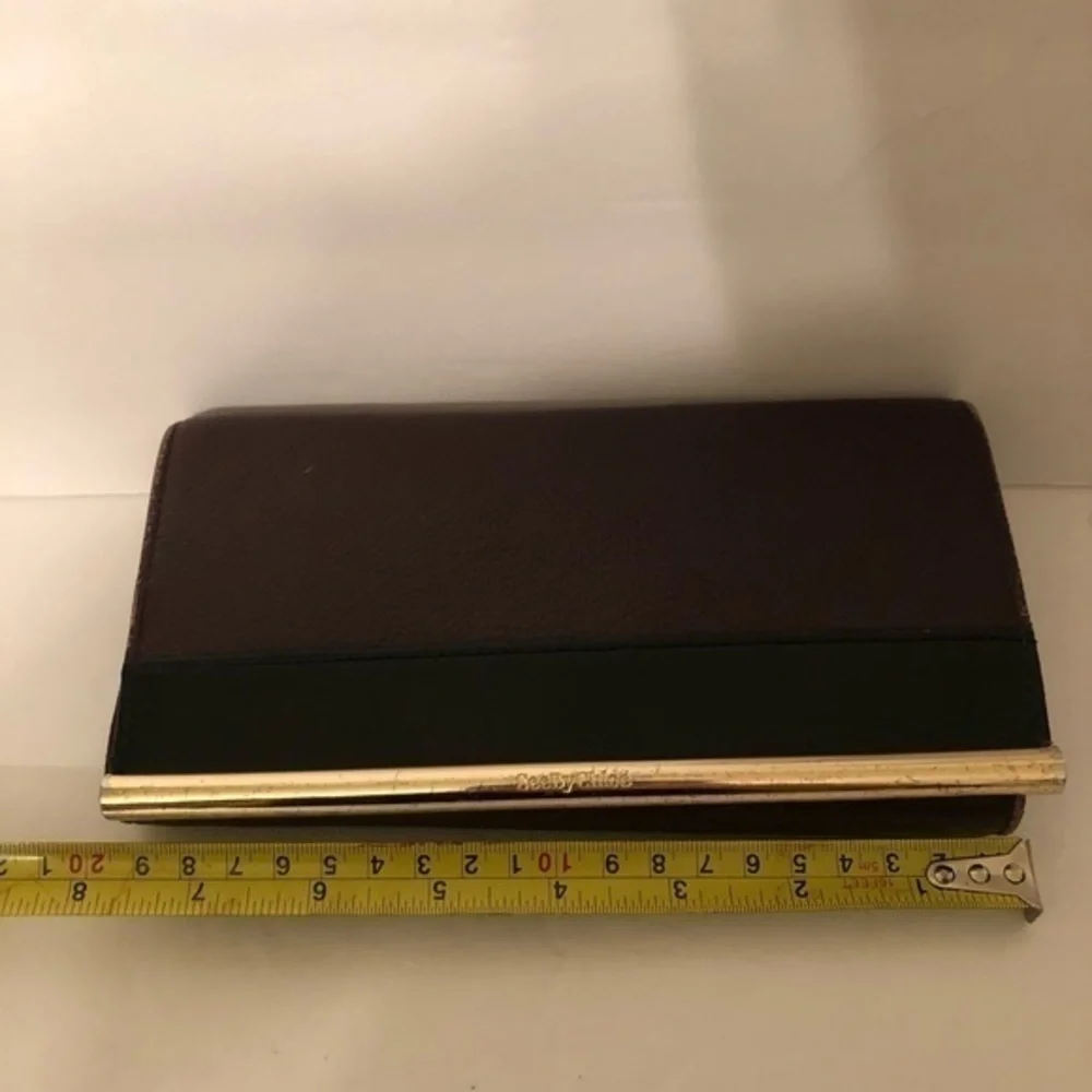 Chloe See by Chole burgundy and black clutch bag
